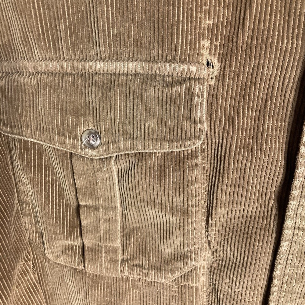 Vtg Polo Ralph Lauren Corduroy Elbow Patch Shirt Mens Large Brown Distressed 90s - Picture 3 of 14